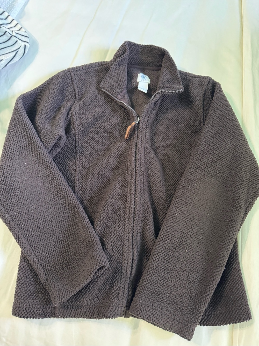 Women's Dark Brown Textured Puffer Fleece Jacket